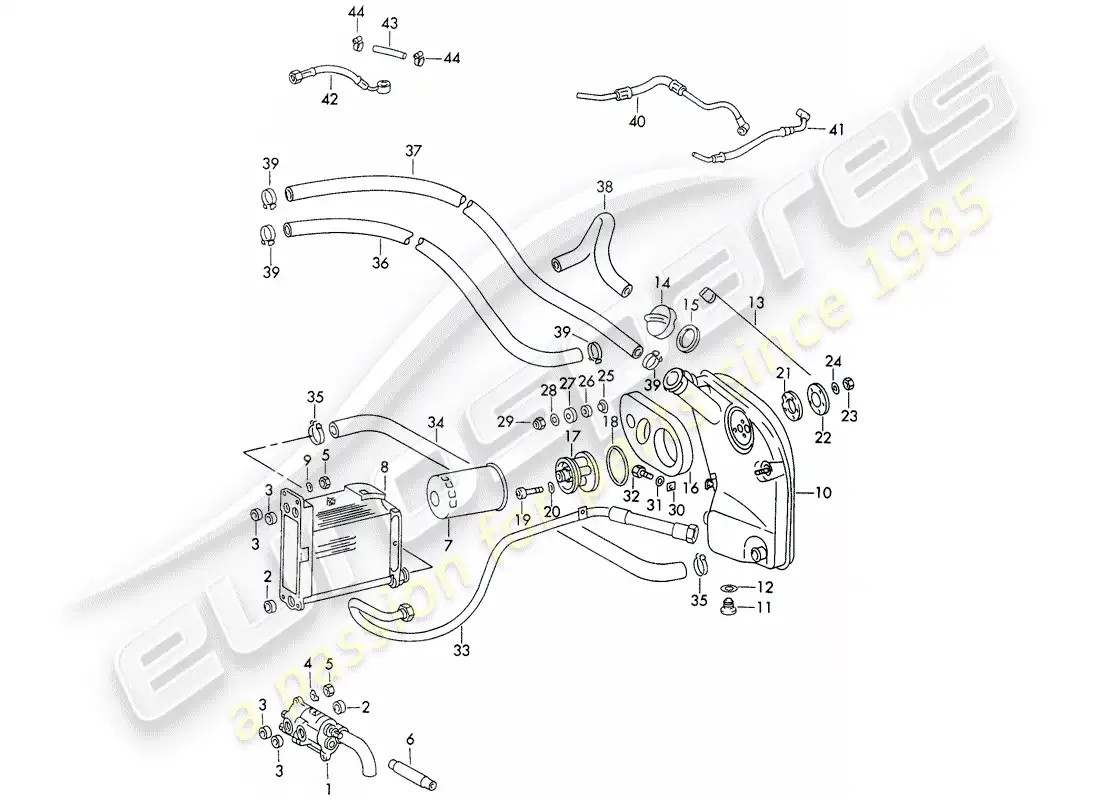 porsche 1970 (911) lubricación del motor - d - mj 1973>> diagrama de piezas