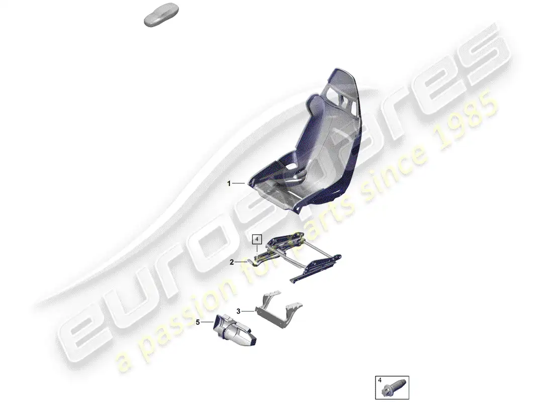 porsche 2020 (718 boxster spyder) asiento diagrama de piezas