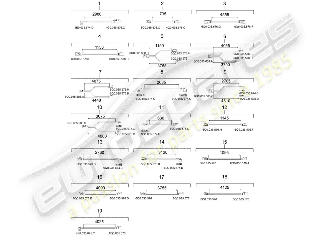 porsche 2019 (macan) cableado único diagrama de piezas