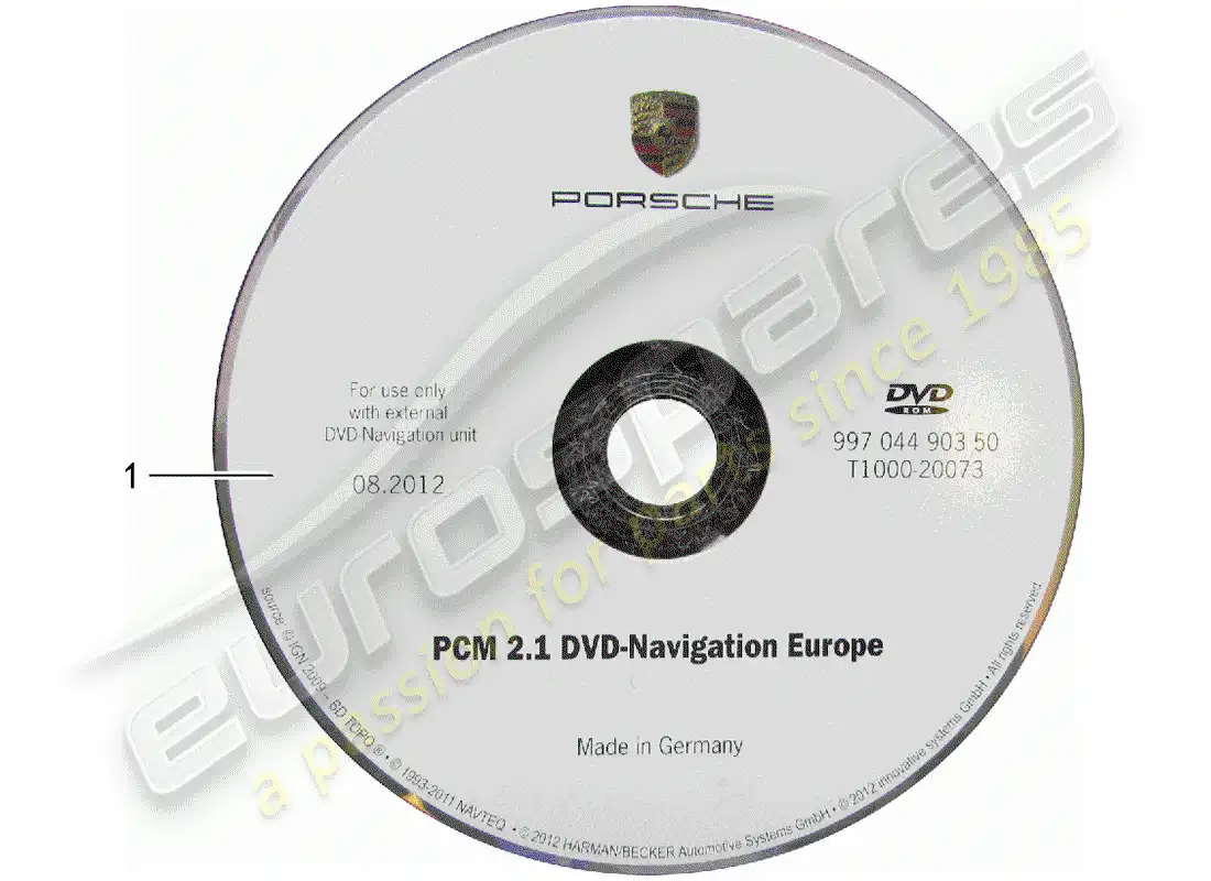 porsche 2014 (tequipment cayenne) sistema de navegación diagrama de piezas