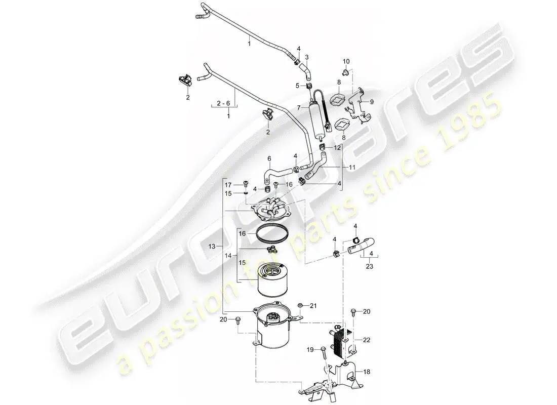 porsche 2008 (cayenne e1 9pa) fuel system diagrama de piezas