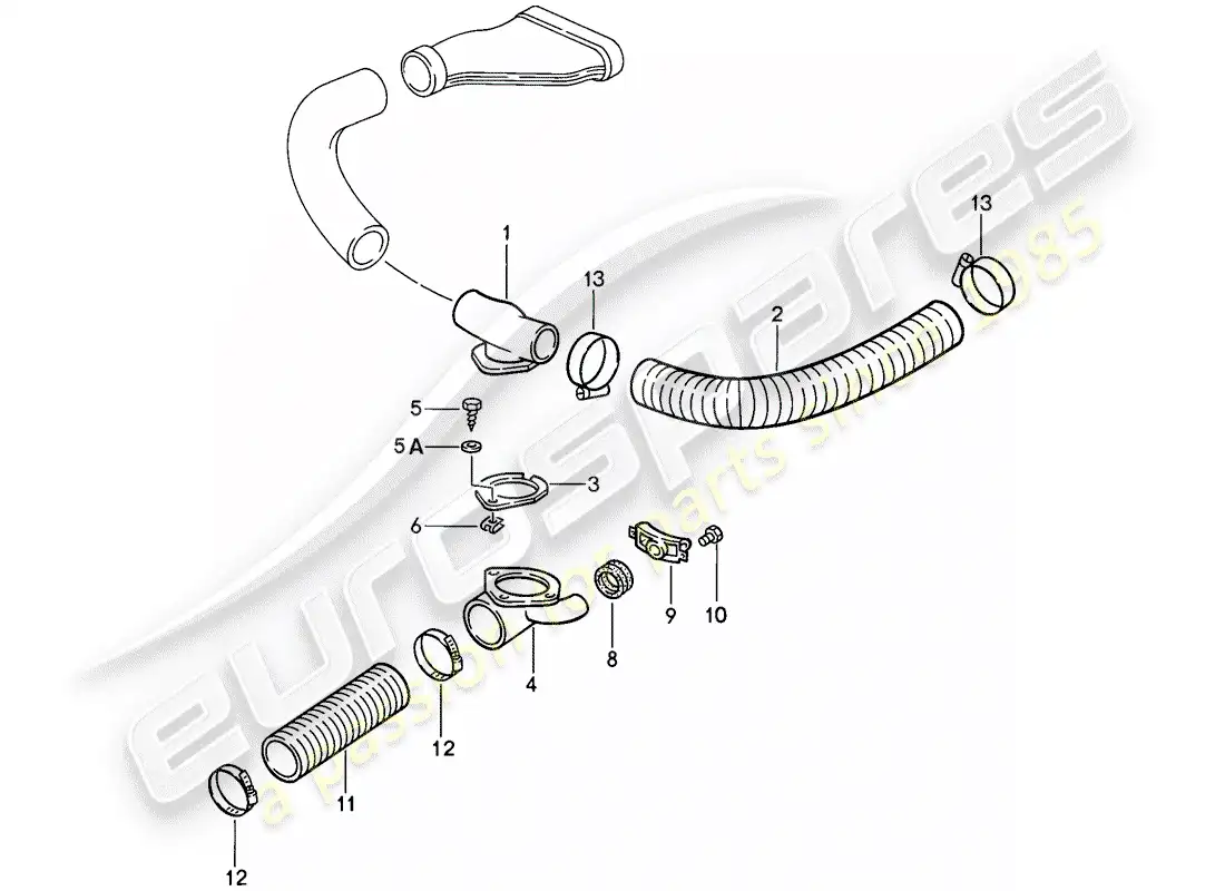porsche 1989 (911) conducto de aire de refrigeración diagrama de piezas