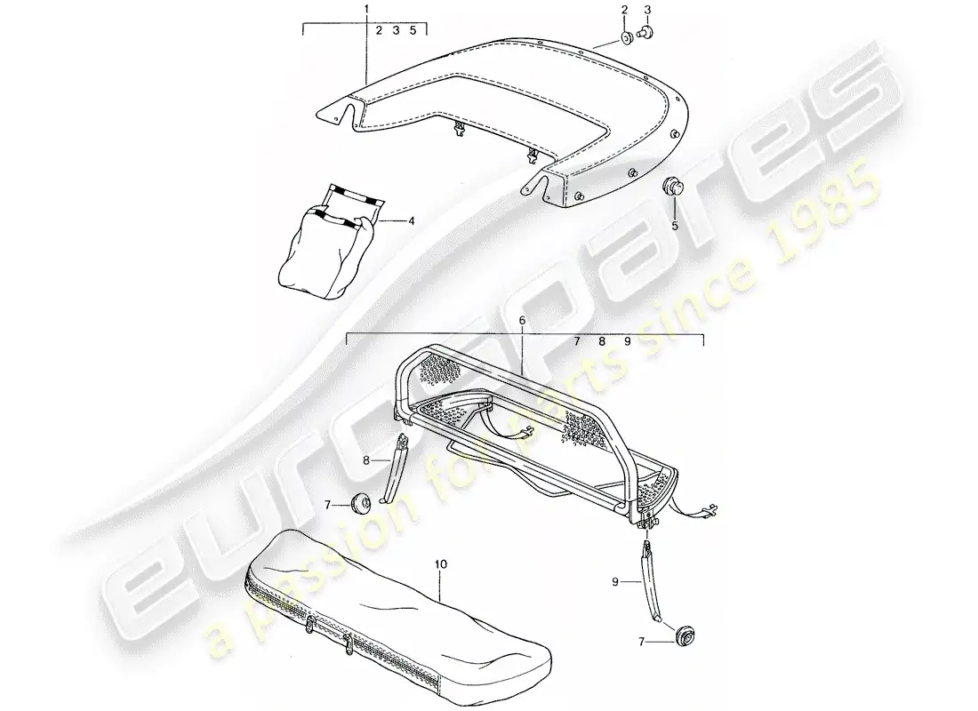 porsche 1995 (tequipment) cubre botas diagrama de piezas