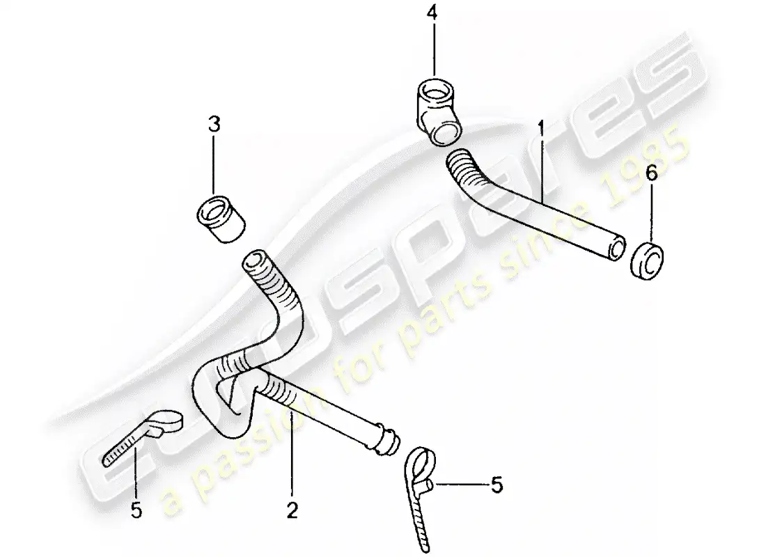 porsche 2005 (996 gt3) tubo de drenaje de agua - montaje - amortiguador de sonido - calentador - aire acondicionado diagrama de piezas