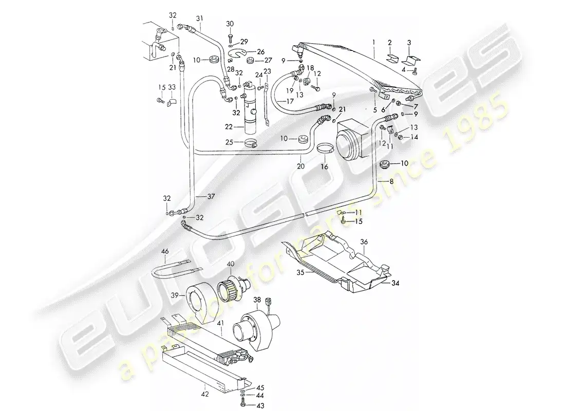 porsche 1968 (911/912) condensador - mangueras - sujetadores - d - mj 1969>> diagrama de piezas