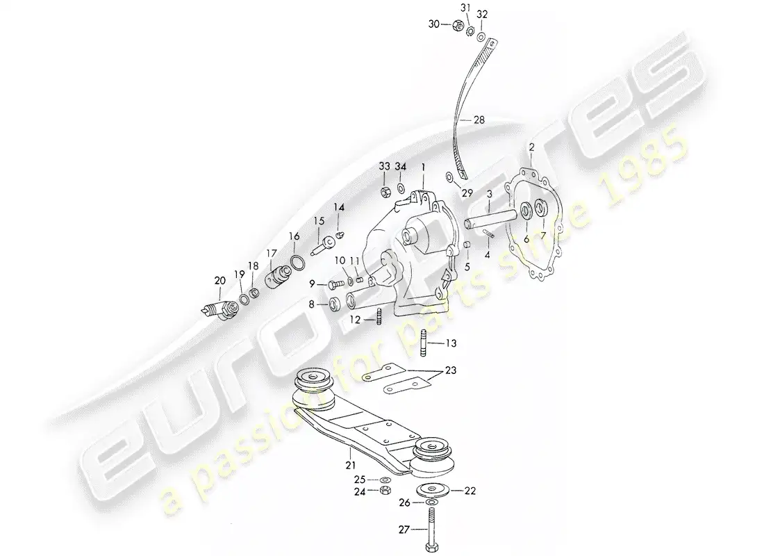 porsche 1972 (911) transmisión cubrir - suspensión de la transmisión - fundición a presión - d - mj 1971>> - mj 1971 diagrama de piezas