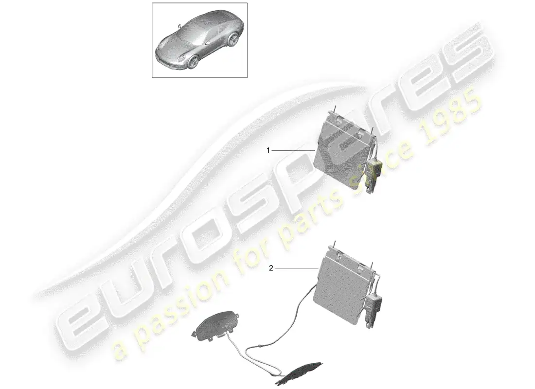 porsche 2014 (991-1) soporte lumbar diagrama de piezas