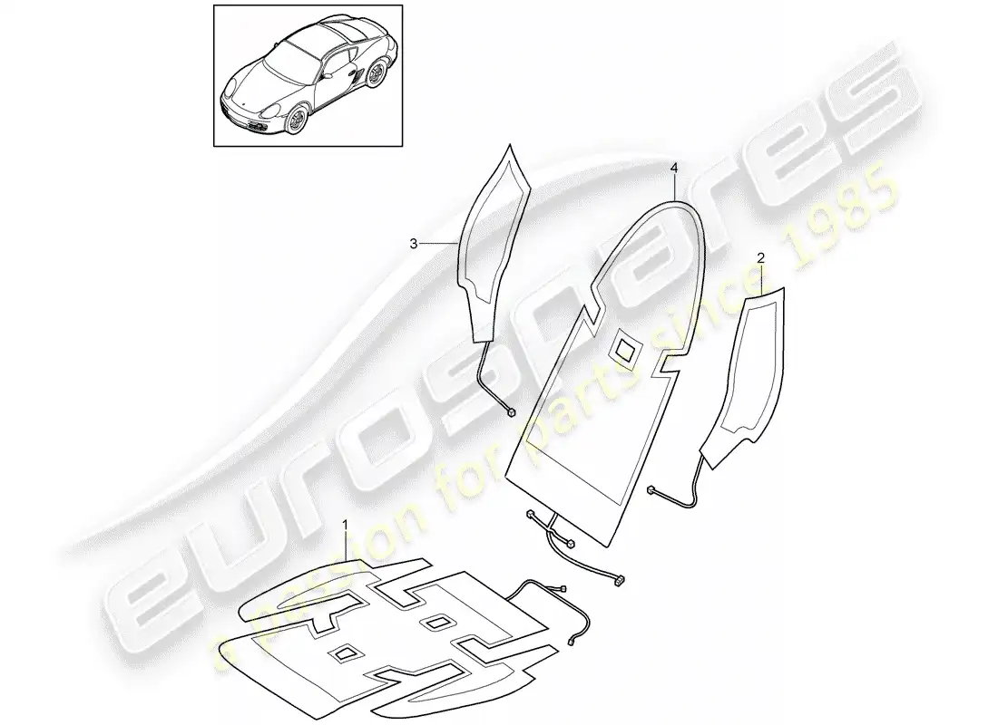 porsche 2012 (987 cayman) calentador diagrama de piezas