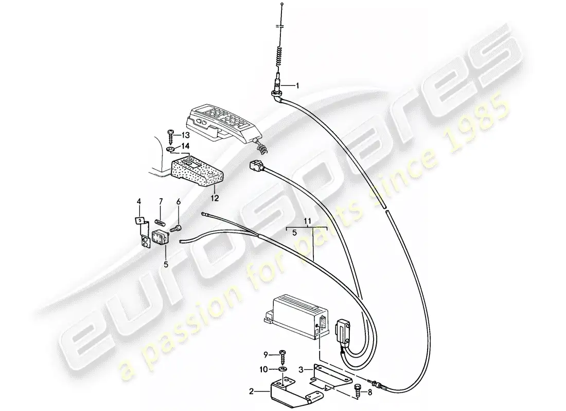porsche 1989 (911) preparación del teléfono diagrama de piezas