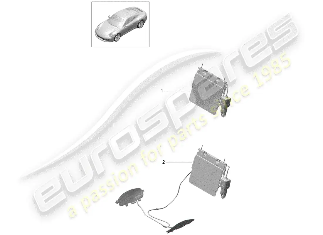 porsche 2017 (991-2) soporte lumbar diagrama de piezas