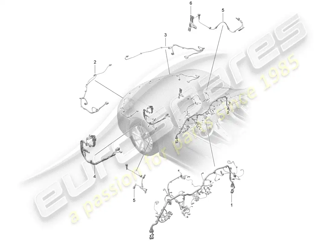 porsche 2019 (718 boxster) cableando arneses diagrama de piezas