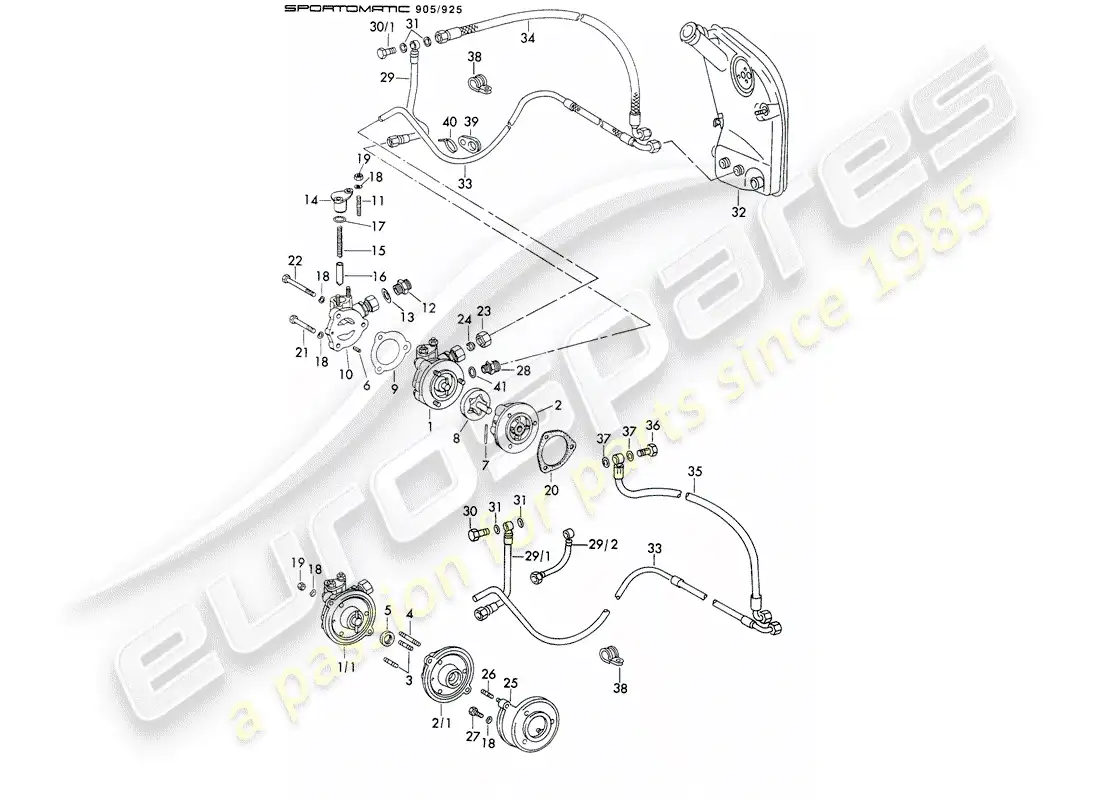 porsche 1970 (911) suministro de aceite - para - convertidor de par - sportomatic - d - mj 1973>> diagrama de piezas