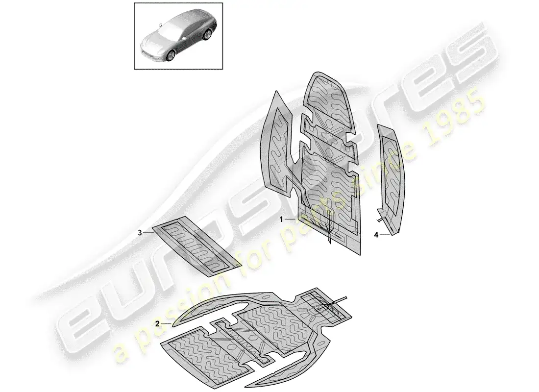 porsche 2017 (panamera 971-1) elemento calentador diagrama de piezas