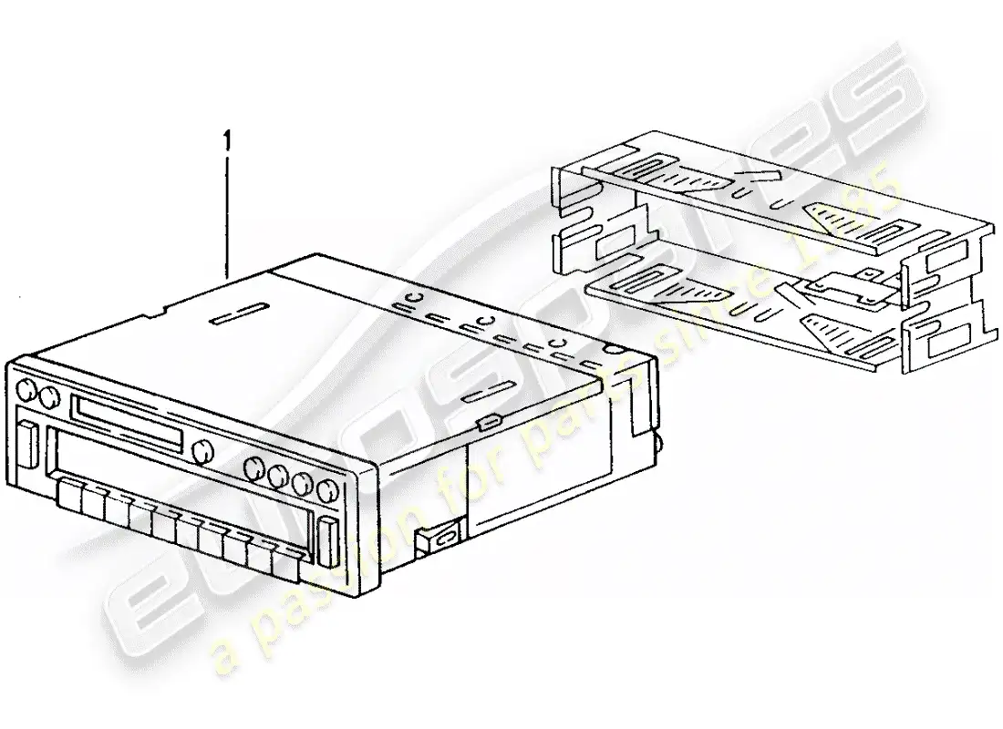 porsche 1997 (tequipment) unidad de radio diagrama de piezas