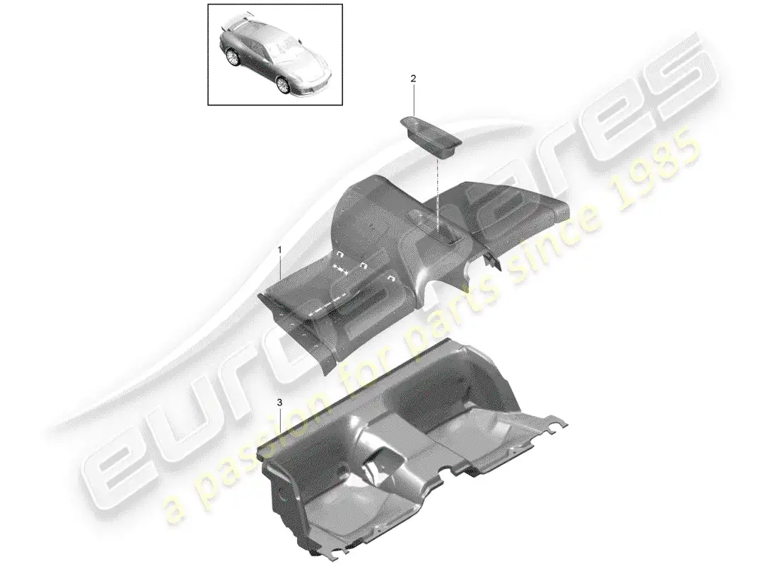 porsche 2015 (991-1 r/gt3/rs) cubrir diagrama de piezas