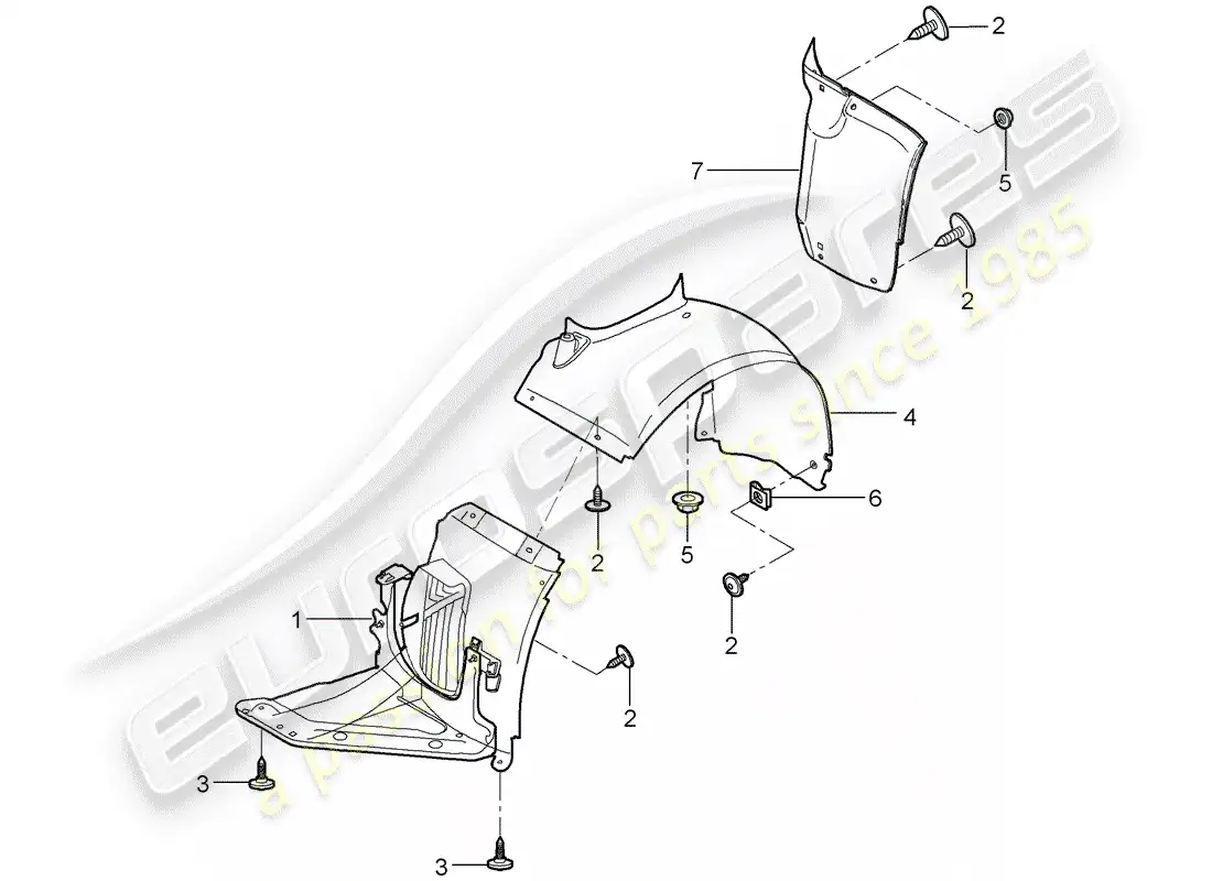 porsche 2007 (987 cayman) adornos diagrama de piezas