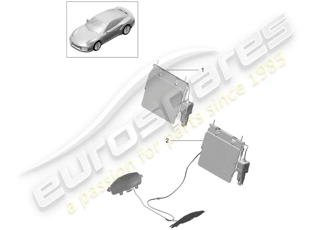 porsche 2017 (991-2 turbo) soporte lumbar diagrama de piezas