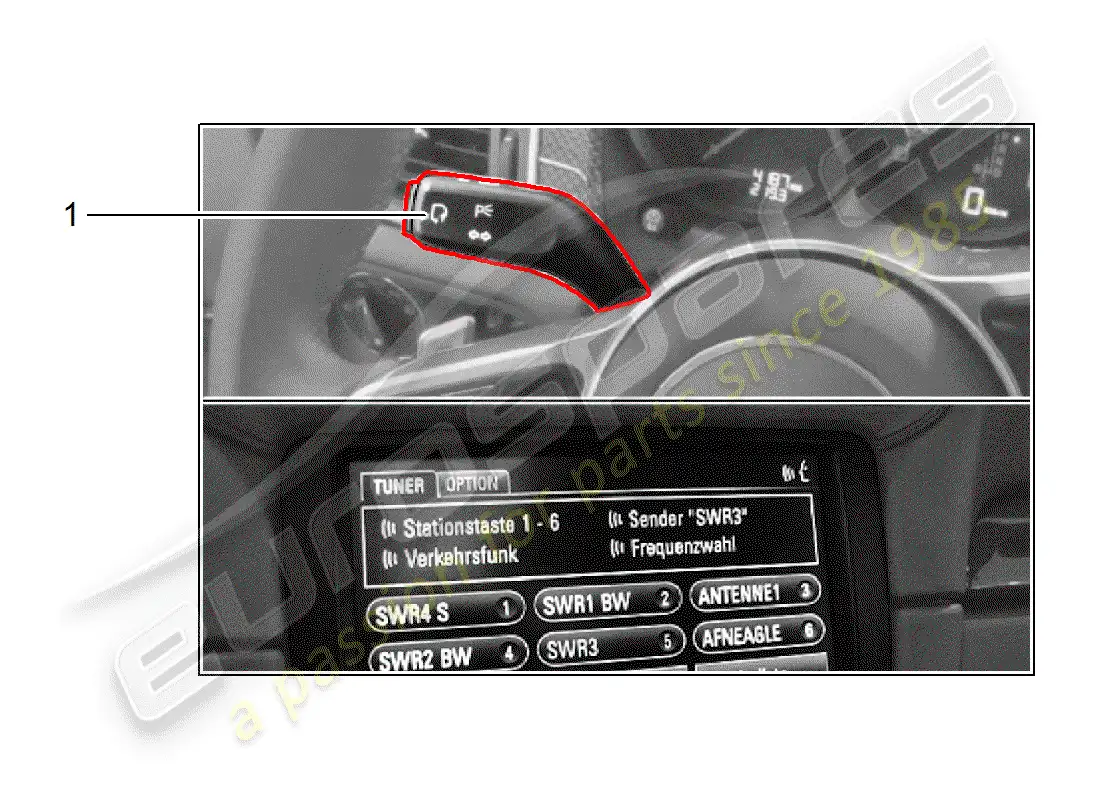 porsche 2016 (tequipment macan) selección de idioma diagrama de piezas