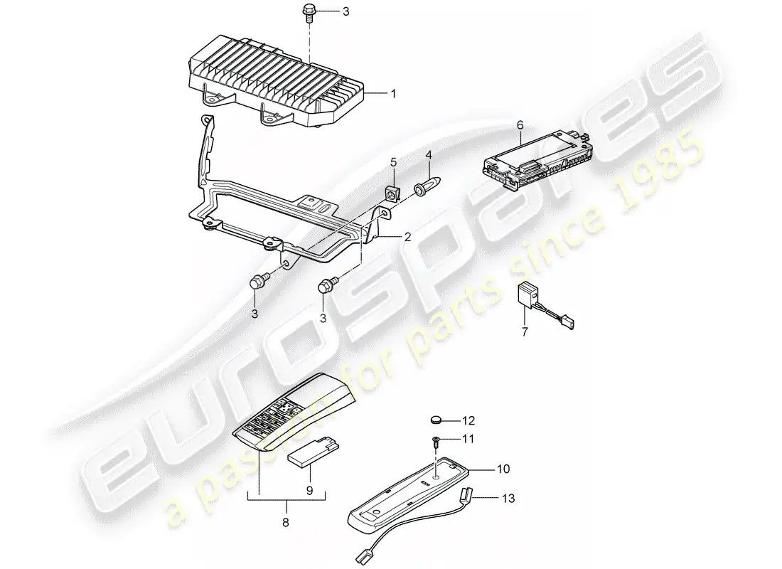 porsche 2009 (cayenne e1 9pa) amplificador diagrama de piezas