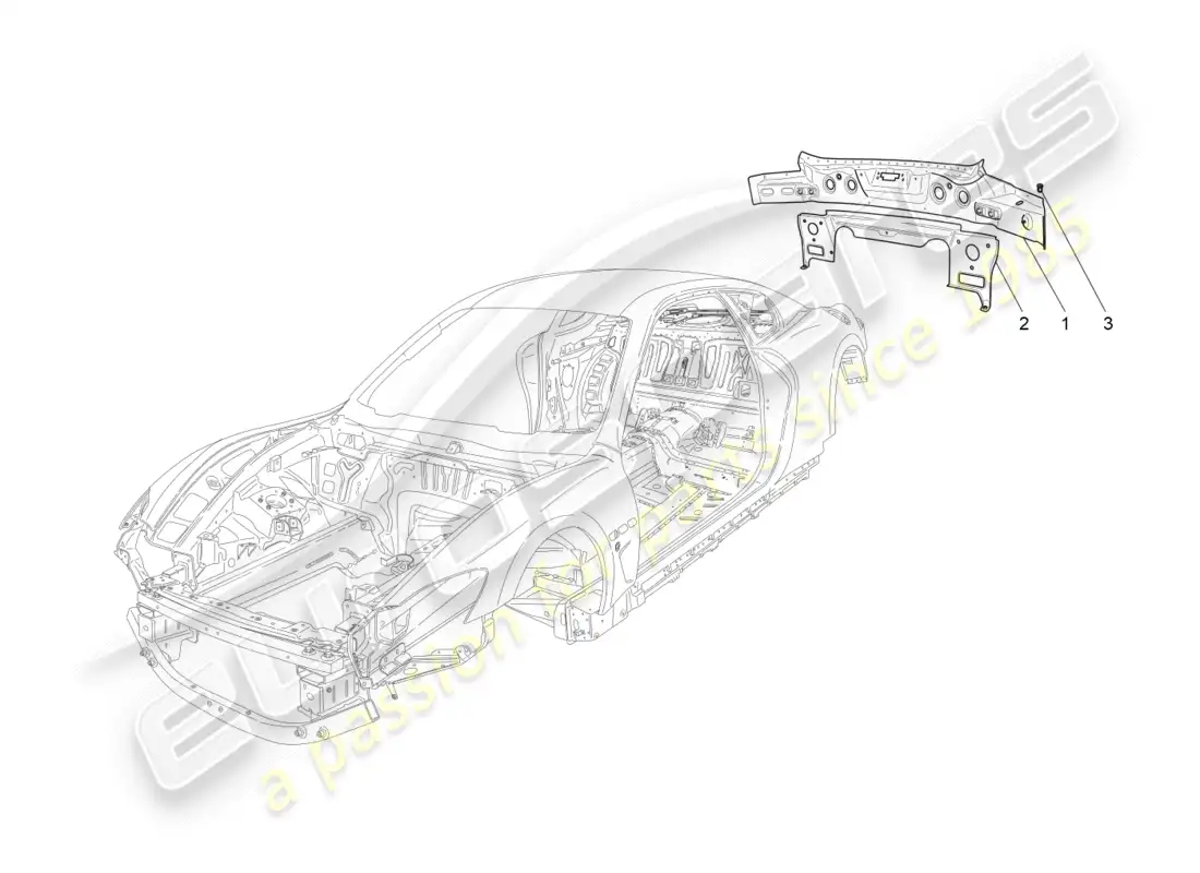maserati qtp 3.0 tds v6 275hp (2015) diagrama de piezas de la carrocería y los paneles exteriores traseros