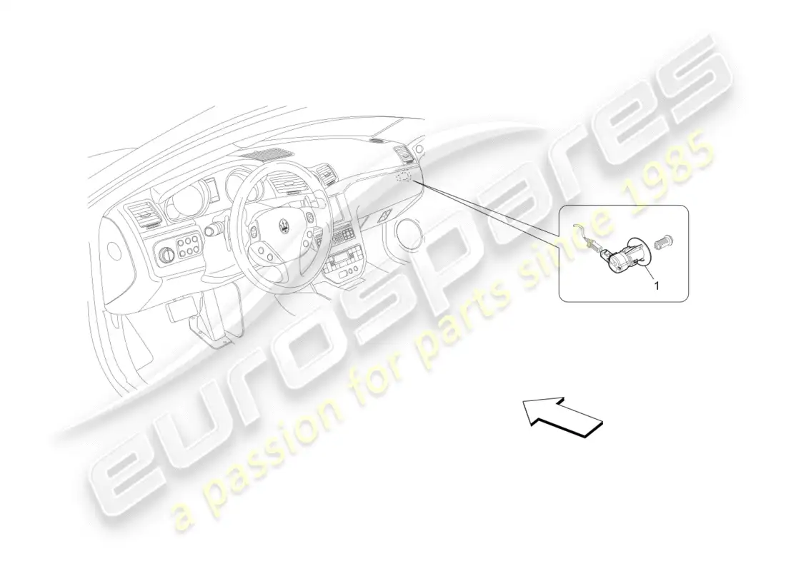 maserati granturismo (2011) desactivación del airbag del pasajero diagrama de piezas