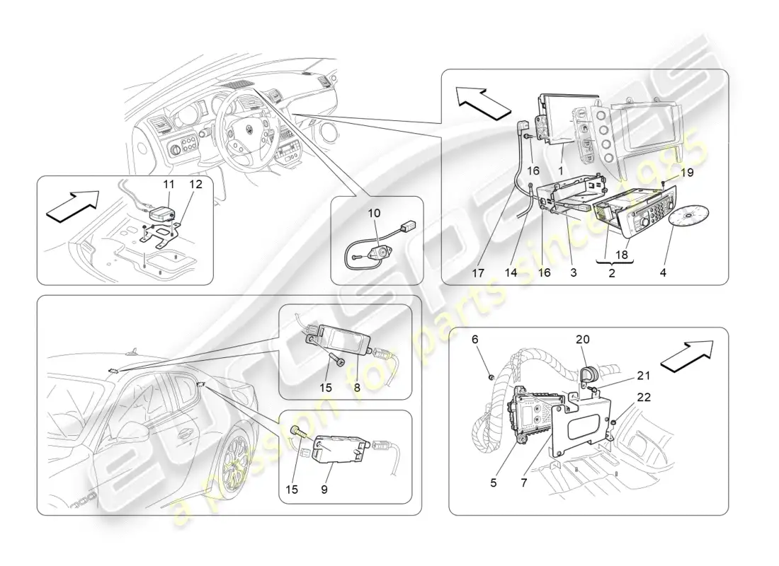 maserati granturismo (2011) sistema de ti diagrama de piezas
