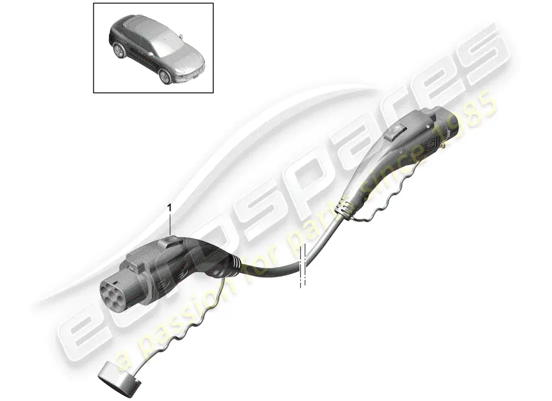 porsche 2019 (cayenne e3 9ya/9yb) cable de carga para publico diagrama de piezas