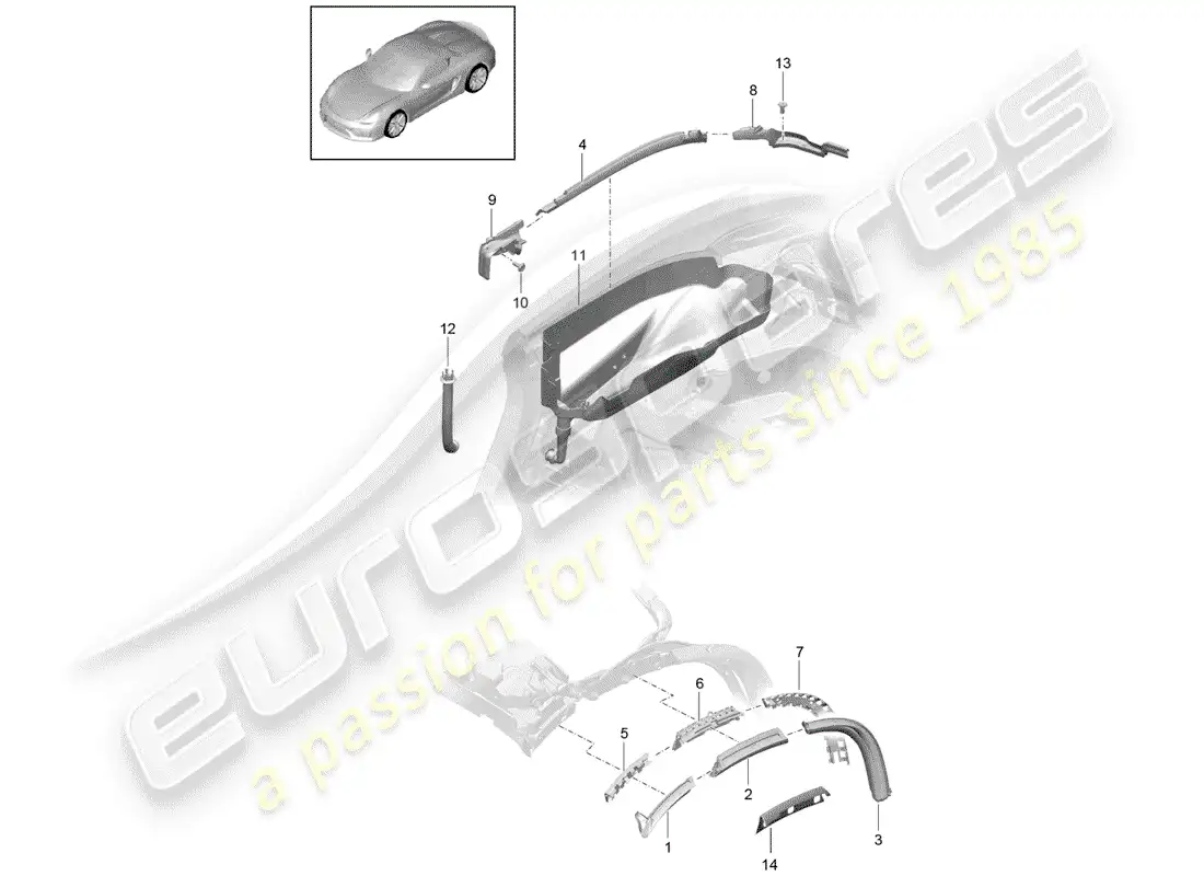 porsche 2016 (981 boxster spyder) top convertible diagrama de piezas