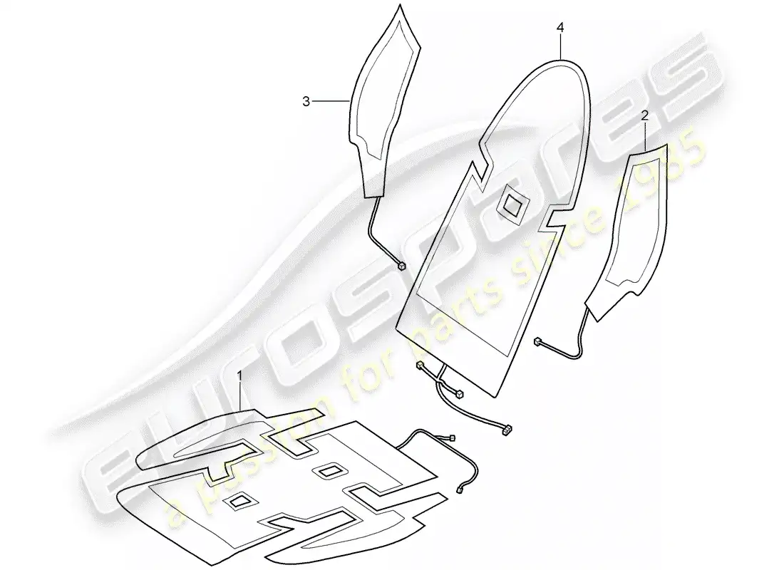 porsche 2005 (987 boxster) calentador diagrama de piezas