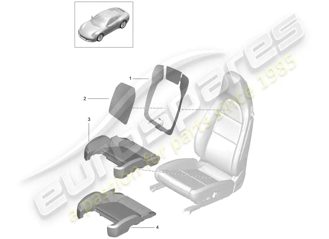 porsche 2019 (991-2) elemento calentador diagrama de piezas