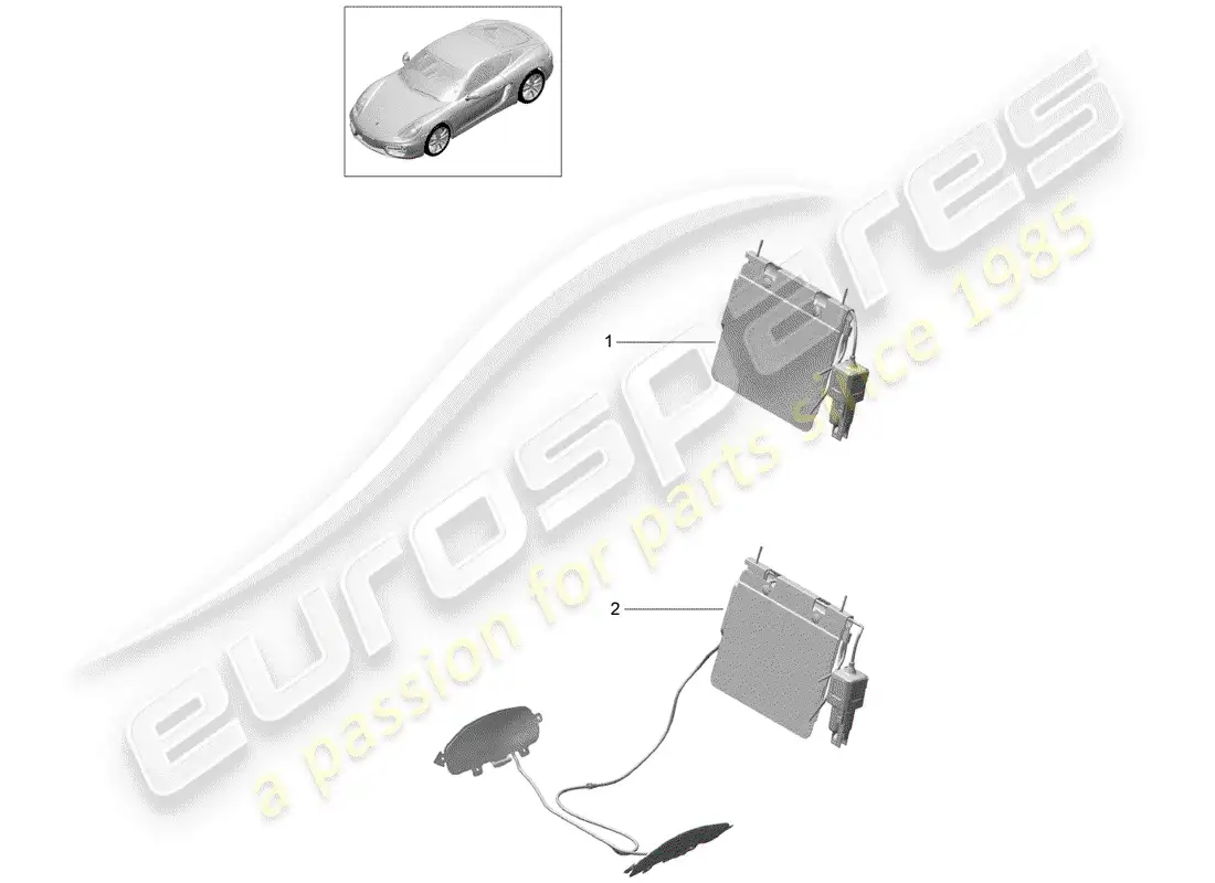 porsche 2015 (981 cayman) soporte lumbar diagrama de piezas