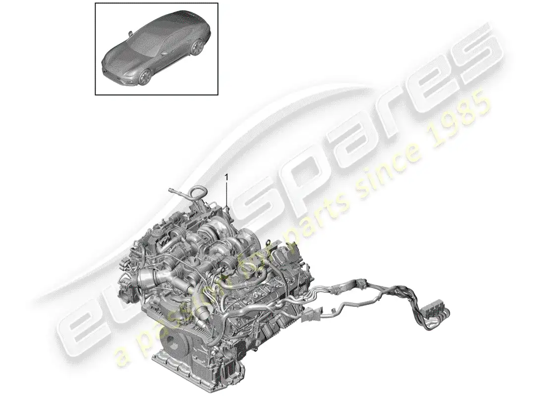 porsche 2017 (panamera 971-1) motor de repuesto diagrama de piezas