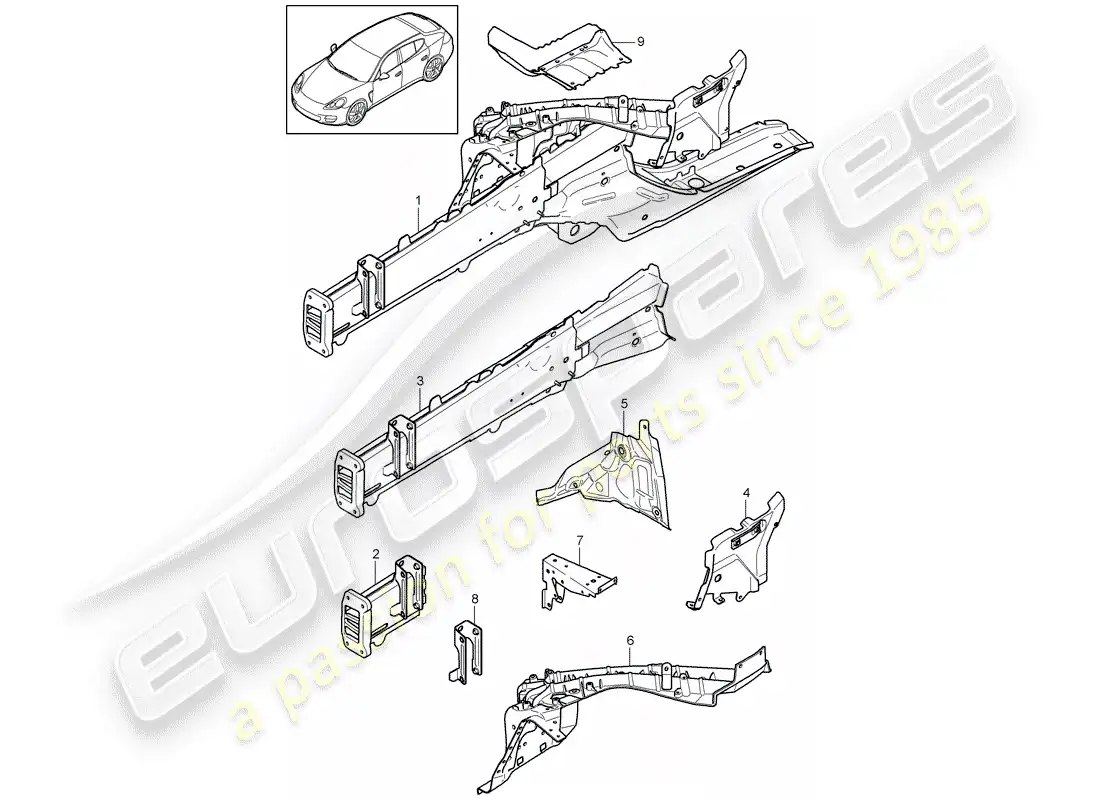 porsche 2012 (panamera 970) interfaz diagrama de piezas