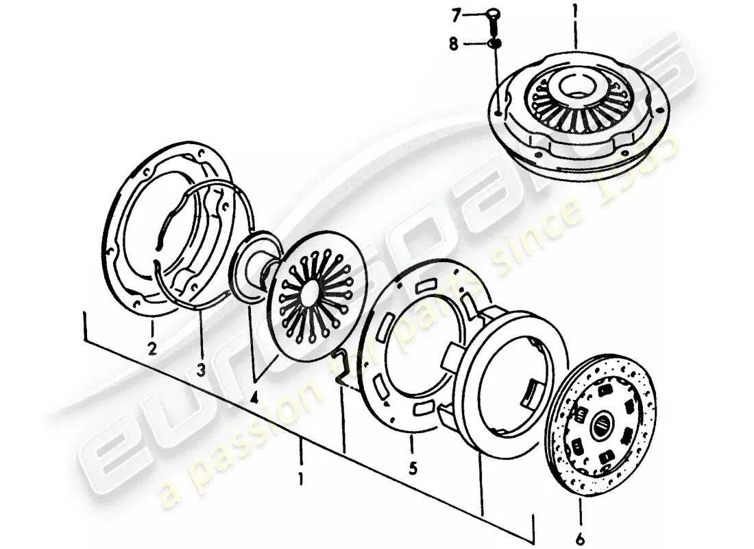 porsche 1958 (356/356a) embrague - g 25 001 >> diagrama de piezas