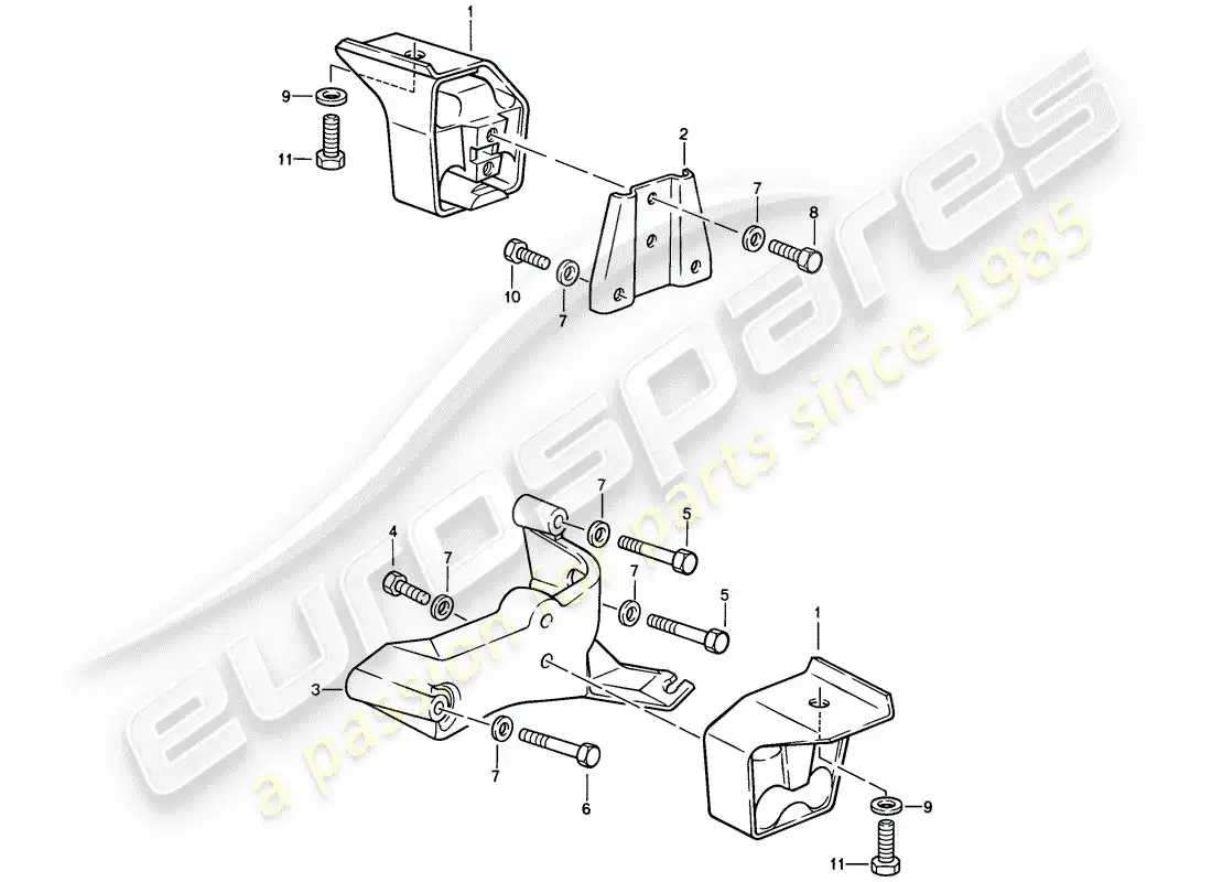 porsche 1987 (924s) suspensión de la transmisión - para - transmisión automática diagrama de piezas