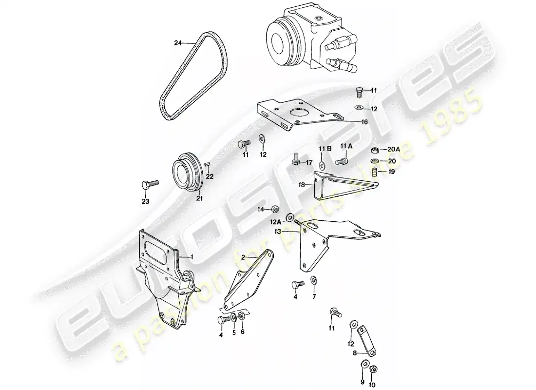 porsche 1980 (911) proveedor - york - compresor - montaje - y - mecanismo de impulsión diagrama de piezas