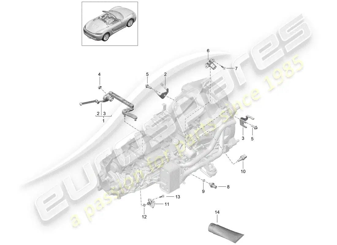 porsche 2018 (718 boxster) manual gearbox diagrama de piezas
