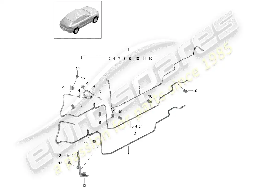 porsche 2014 (macan) fuel system diagrama de piezas