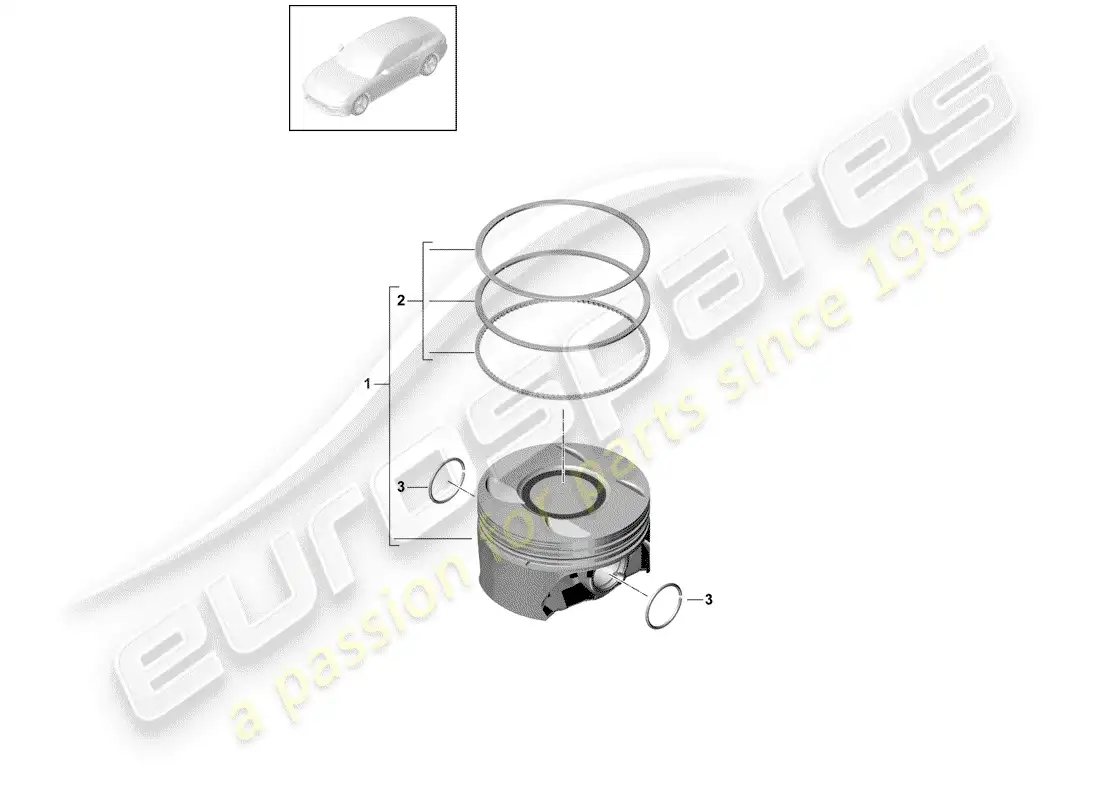porsche 2020 (panamera 971-1) pistón diagrama de piezas