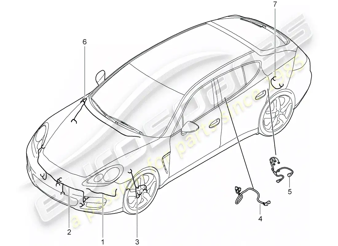 porsche 2014 (panamera 970) cableando arneses diagrama de piezas