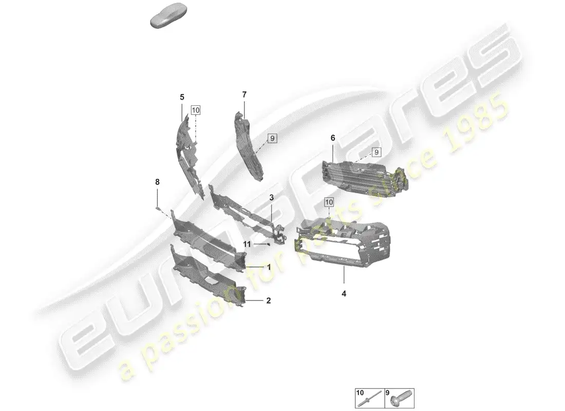 porsche 2020 (992-1) ducto de aire diagrama de piezas
