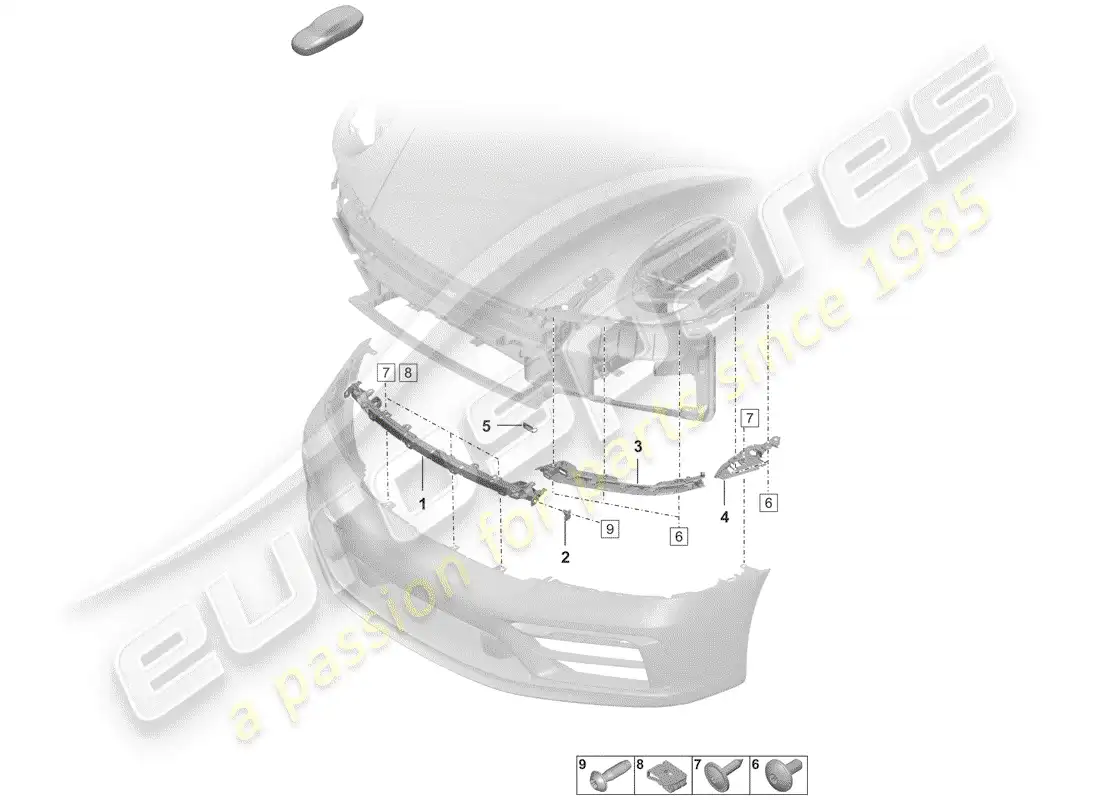 porsche 2020 (992-1) parachoque diagrama de piezas
