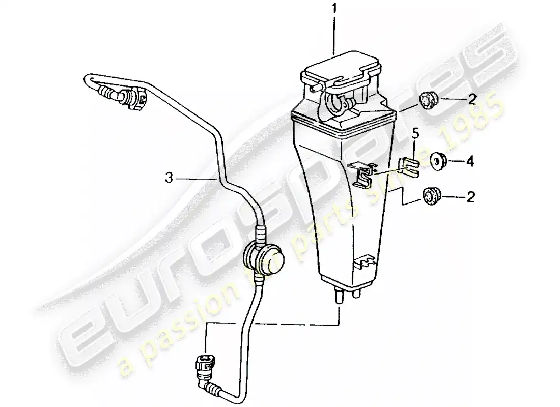 porsche 2004 (996 gt3) bote de emisiones evaporativas diagrama de piezas