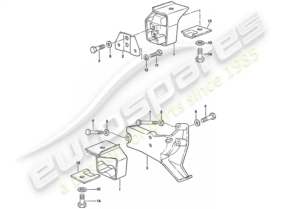 porsche 1978 (924) suspensión de la transmisión - transmisión automática diagrama de piezas
