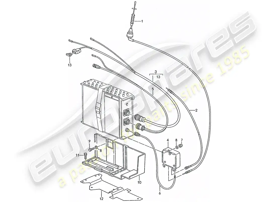 porsche 1990 (928) preparación telefónica diagrama de piezas