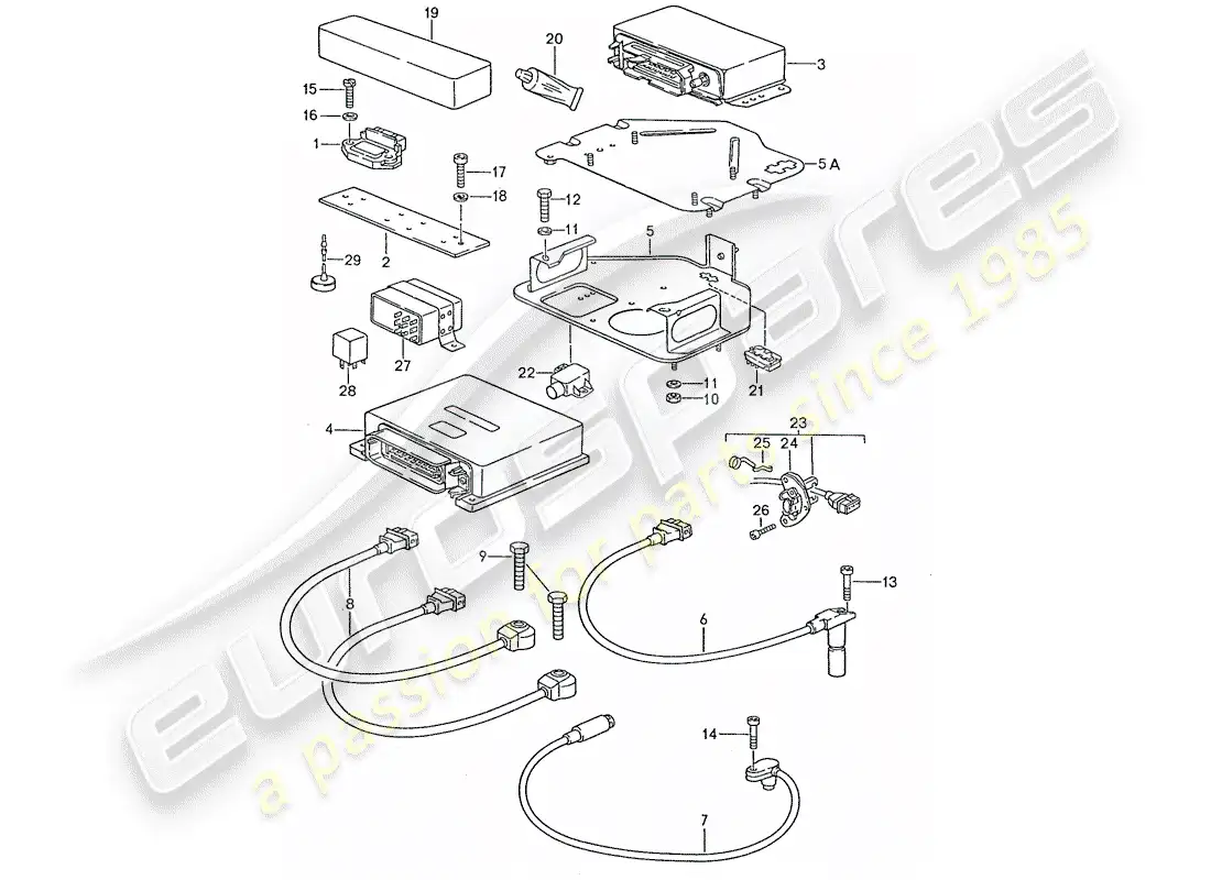 porsche 1990 (928) electricidad del motor - lh-jetronic diagrama de piezas