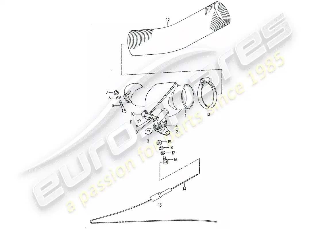 porsche 1964 (356b/356c) suministro de aire de calefacción - válido para - f 122 851 >> - - f 212 601 >> - - f 157 751 >> diagrama de piezas