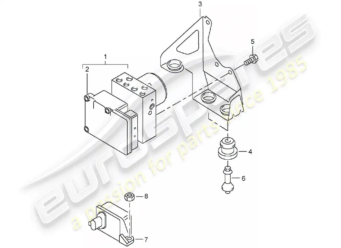 porsche 2005 (cayenne e1 9pa) unidad hidraulica diagrama de piezas