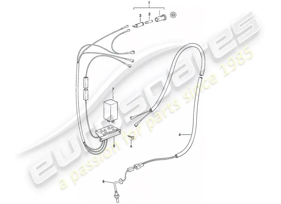 porsche 1986 (911) control de emisión diagrama de piezas