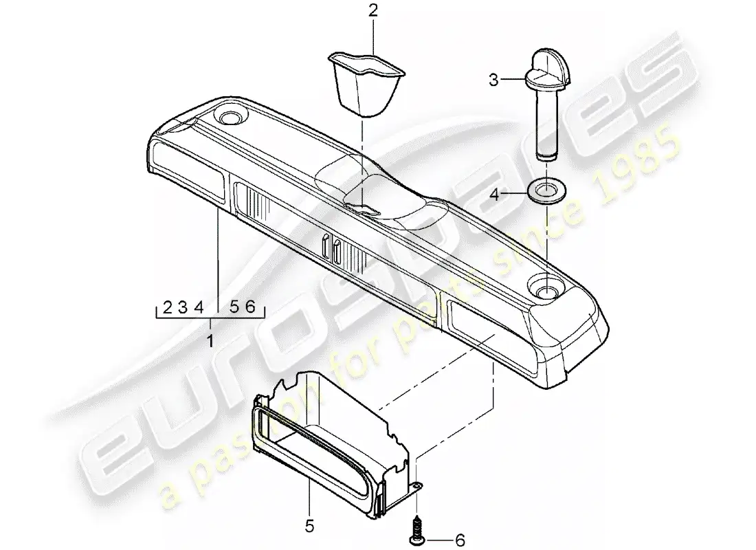 porsche 2008 (987 boxster) caja de almacenamiento diagrama de piezas